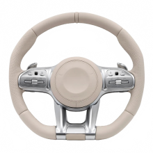 Beige Steering Wheel for Mercedes-Benz AMG Models: W117, W166, W177, W197, W204, W205, W212, W213, W216, W217, W218, W222, W253, W257, GLE, G63, C63,