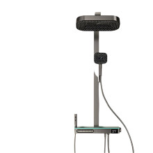 TLTO Intelligent 5-Speed Rainfall Shower Set with Boosted Copper Square Tube & Digital Temperature Control