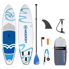 All Skill Levels Inflatable Stand Up Paddle Board with Non-Slip Surface, Air Pump, and Leash