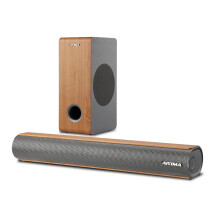 AIYIMA S04D 2.1 Soundbar with Subwoofer - 120W Bluetooth Speakers, USB/AUX Connectivity, Wall Mountable for Home Theater, 19-Inch TV Audio System