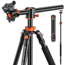 Lightweight 240cm Overhead Travel Camera Tripod with 22lbs Load Capacity & Detachable Monopod Extension Arm