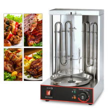 Stainless Steel Electric Vertical Kebab Machine with Temperature Control and Dual Burners (50-300ÂC)