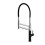 Sleek Chrome Brass Kitchen Faucet - Single Handle, Hot & Cold Water, Pull-Out Mixer, Large Size 1