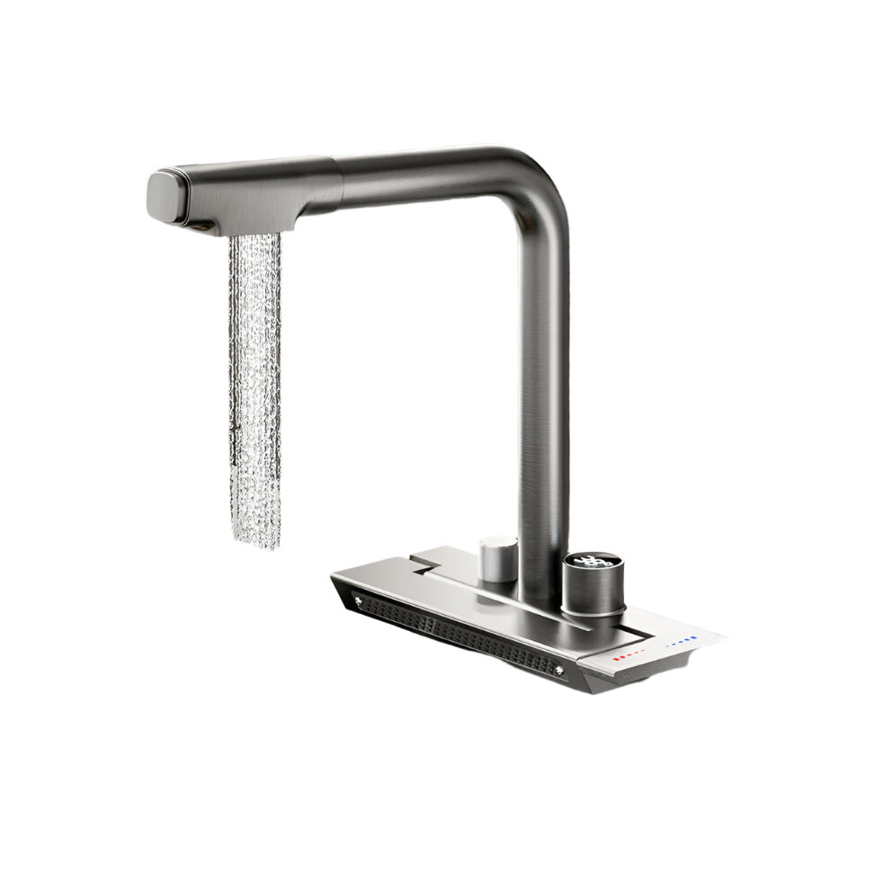 Digital Display Pull-Out Kitchen Faucet With Temperature Control For Efficient Dishwashing And Bathroom Use 744110411294