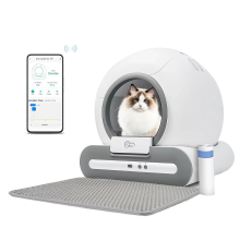 TonePie 2024 Self-Cleaning Cat Litter Box with Odor Elimination & App Control - 65L Capacity