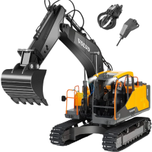 Double E E598 17-Channel 1:16 RC Excavator - Remote Control Alloy Crawler Truck - Perfect Back to School Gift