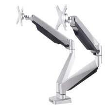Premium Dual LCD Monitor Holder with Full Motion & Retractable Mount for 10-27 Inch Screens