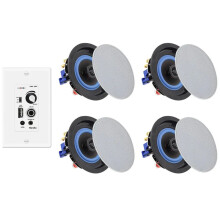 Herdio 4 Bluetooth Ceiling Speakers with 4-Channel Amplifier for Home Theater & Office