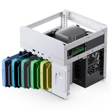 Jonsbo N2 White Aluminum ITX NAS Chassis - Compact Design with SFX Power Support, 5+1 HDD Slots, and 12cm Fan Compatibility