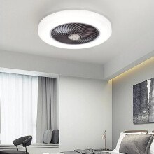 Sleek Retractable Ceiling Fan with Light & Remote Control - Whisper-Quiet, Invisible Blades for Modern Bedroom Decor (46/52/58cm)