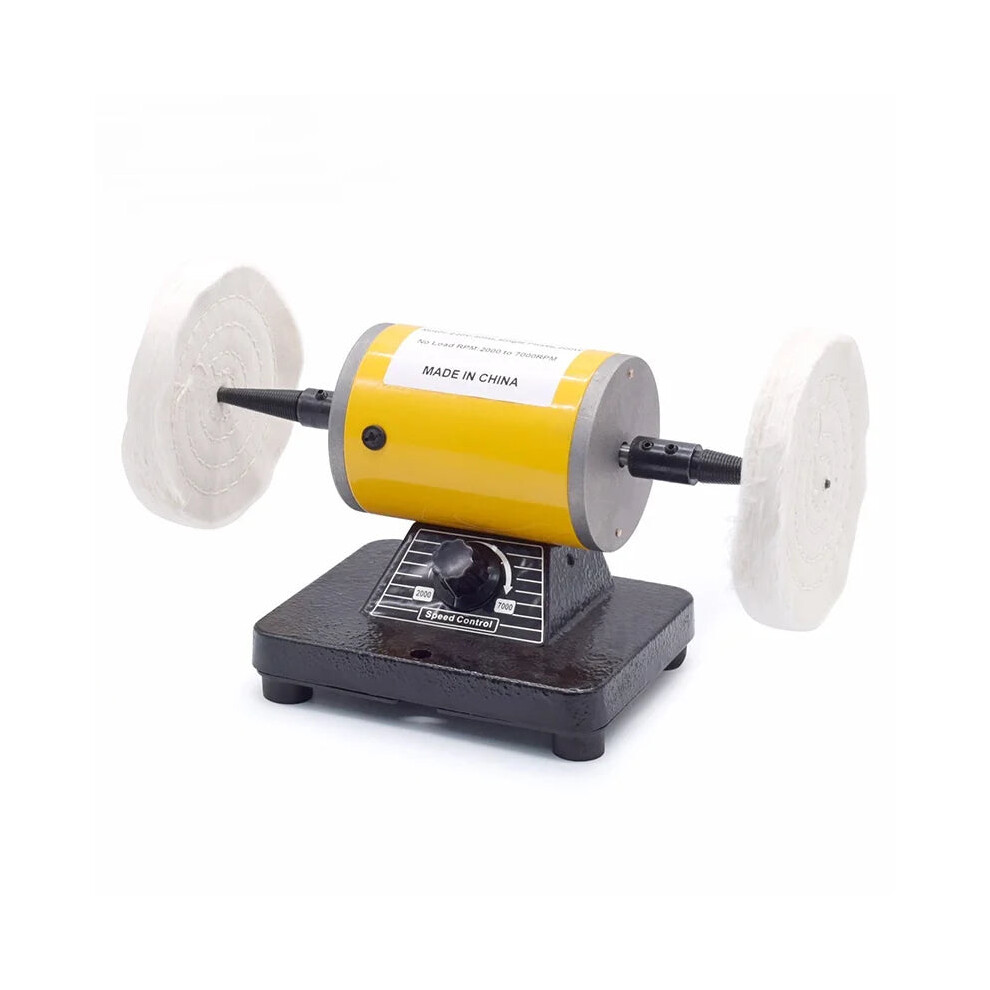 220V 200W Mini Bench Grinder With Dual Wheels - Versatile Jewelry & Metal/Non-Metal Polisher With Continuous Variable Speed 7445037715740