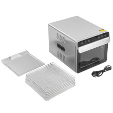 Premium 6-Layer Stainless Steel Food Dehydrator with Double-Layer Design and Single Screen Stamping - Euro Plug 220V