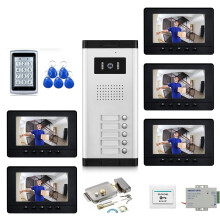 7-Inch HD Color Video Door Phone Intercom System with RFID Access Control & Camera for Multi-Family Apartments