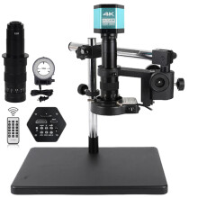 48MP 4K Digital Microscope with HDMI & USB for Electronics - 180x Zoom C-Mount Lens for PCB Soldering & Industrial Use