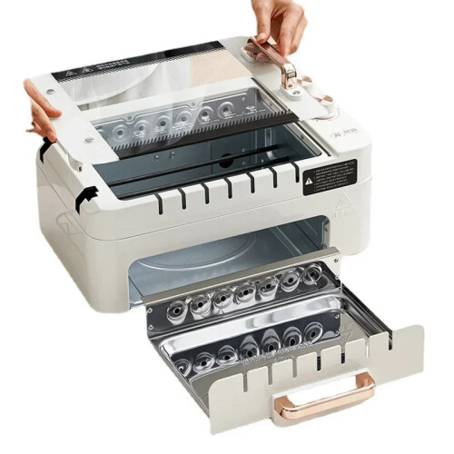 Effortless Automatic Rotating BBQ Grill with Integrated Rinse Function