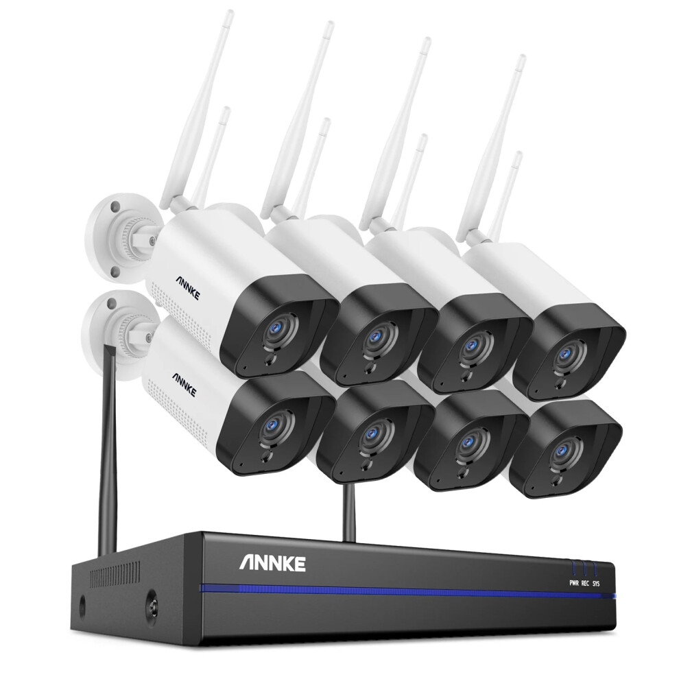 Annke Was500 5Mp Wireless Cctv System With 8Ch Nvr, Two-Way Audio, Wifi, And 4Pcs 3.6Mm Ip Security Cameras 711181538762