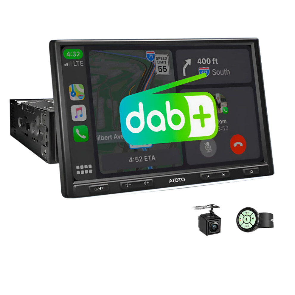 Atoto F7g110xed 10 Single 1-Din Car Stereo With Dab, Gps Navigation, Bluetooth, Apple Carplay & Android Auto 726084140578