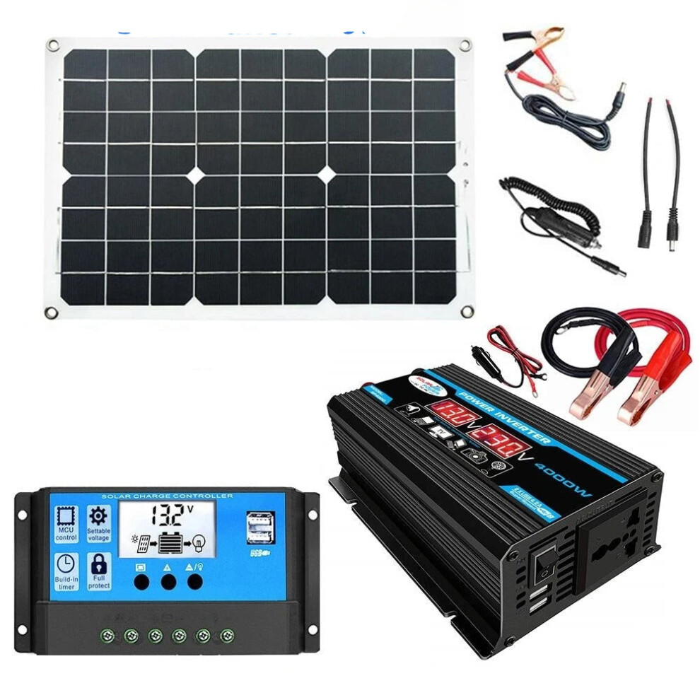 4000W Complete Solar Inverter Kit: 12V To 110V/220V System With Battery Charge Controller 7445038918911