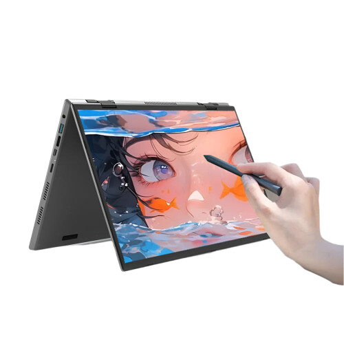 Crelander 14 Dual Touchscreen Mini Laptop - Intel Processor, Foldable Tablet PC with Windows 11 and 2240x1440 Resolution