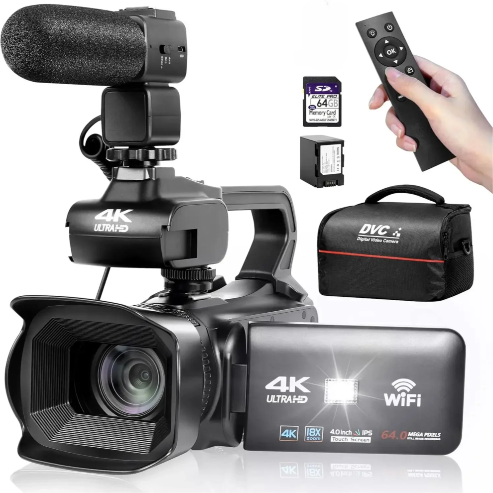 64Mp Ultra Hd 4K Professional Video Camera With 18X Digital Zoom - Perfect For Photography, Youtube Live Streaming, And Vlogging 7445014281244