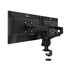 Dual Arm Monitor Mount Stand - Supports 13-32 Inch Screens, Height Adjustable, 360Â Swivel
