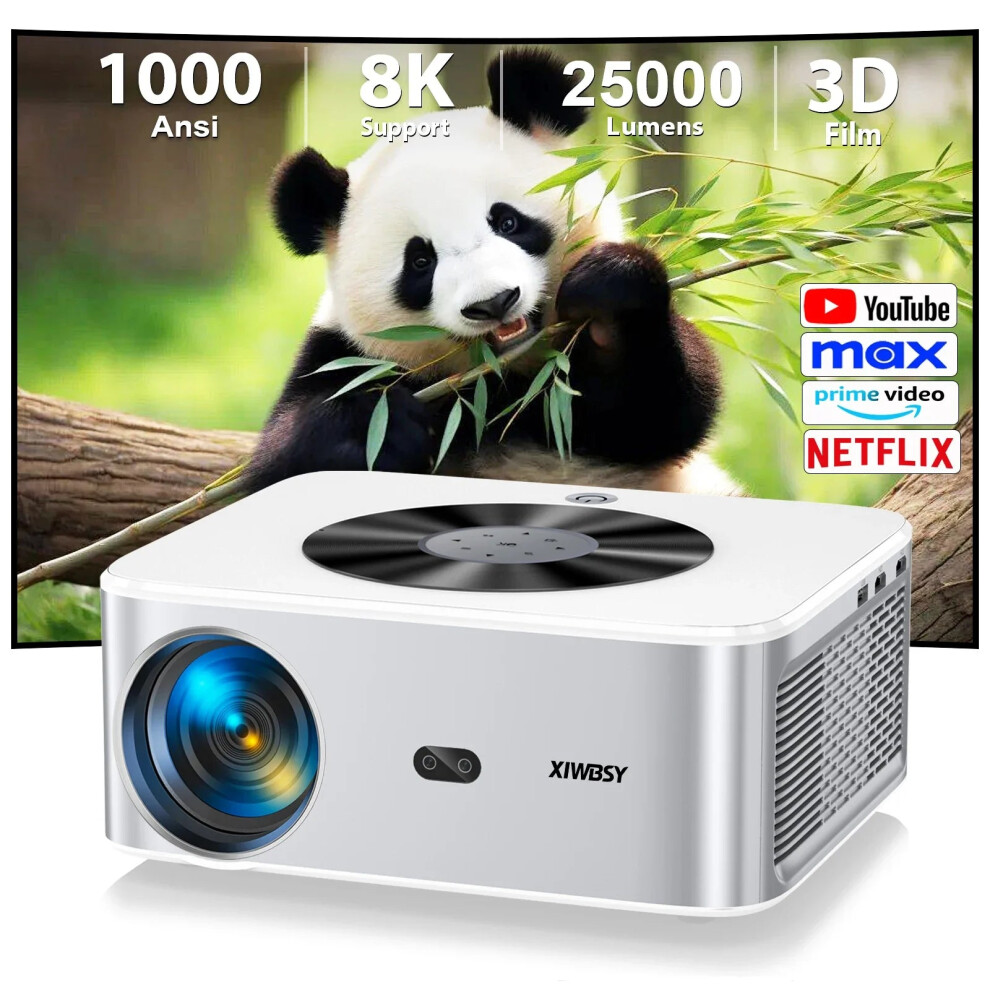 Xiwbsy 1080P Android Projector: 1000 Ansi Lumens, Auto-Focus, 3D & 4K Support For Smart Home Theater 7445027984958