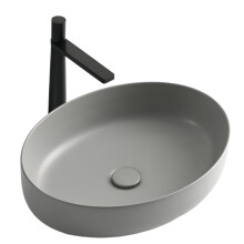 Industrial Style Matte Gray Ceramic Wash Basin - Advanced Smoky Cement Finish