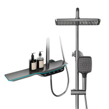 VGX Intelligent Digital Thermostatic Shower System with Temperature Display and Rainfall Showerhead