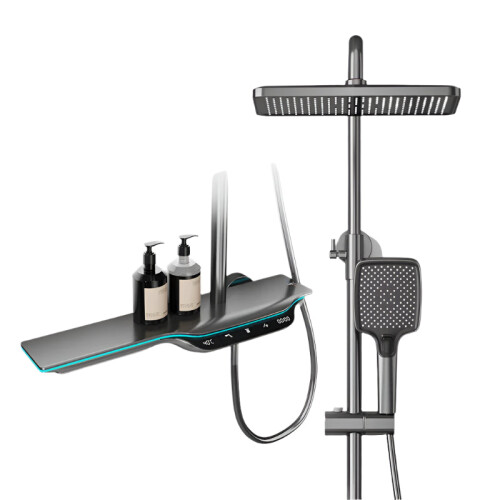 VGX Intelligent Digital Thermostatic Shower System with Temperature Display and Rainfall Showerhead