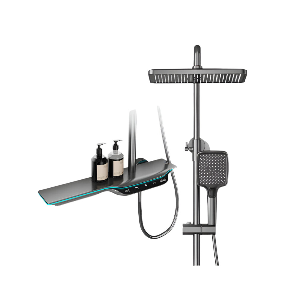 Vgx Intelligent Digital Thermostatic Shower System With Temperature Display And Rainfall Showerhead 705353305788