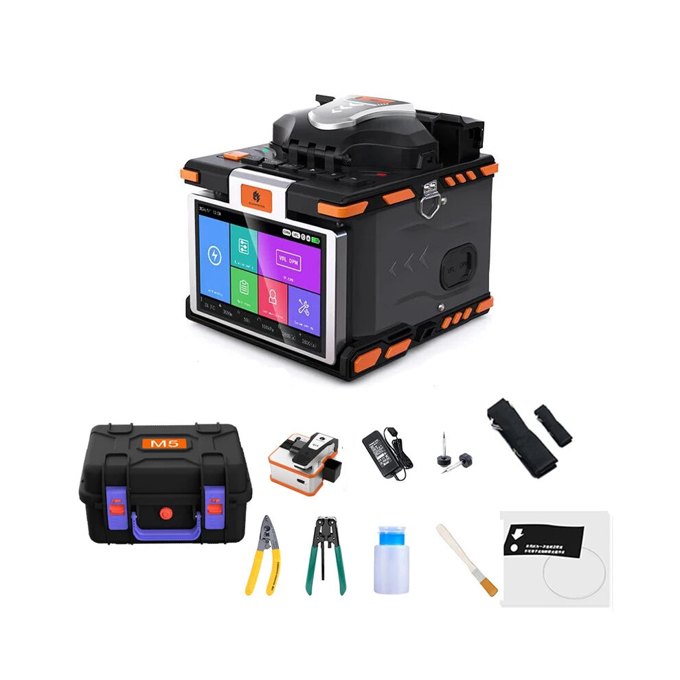 M5 Optical Fiber Fusion Splicer With Touch Screen, Opm, And Vfl - Multilingual Support: English, French, Spanish, Portuguese, Russian, Italian 7445056945999