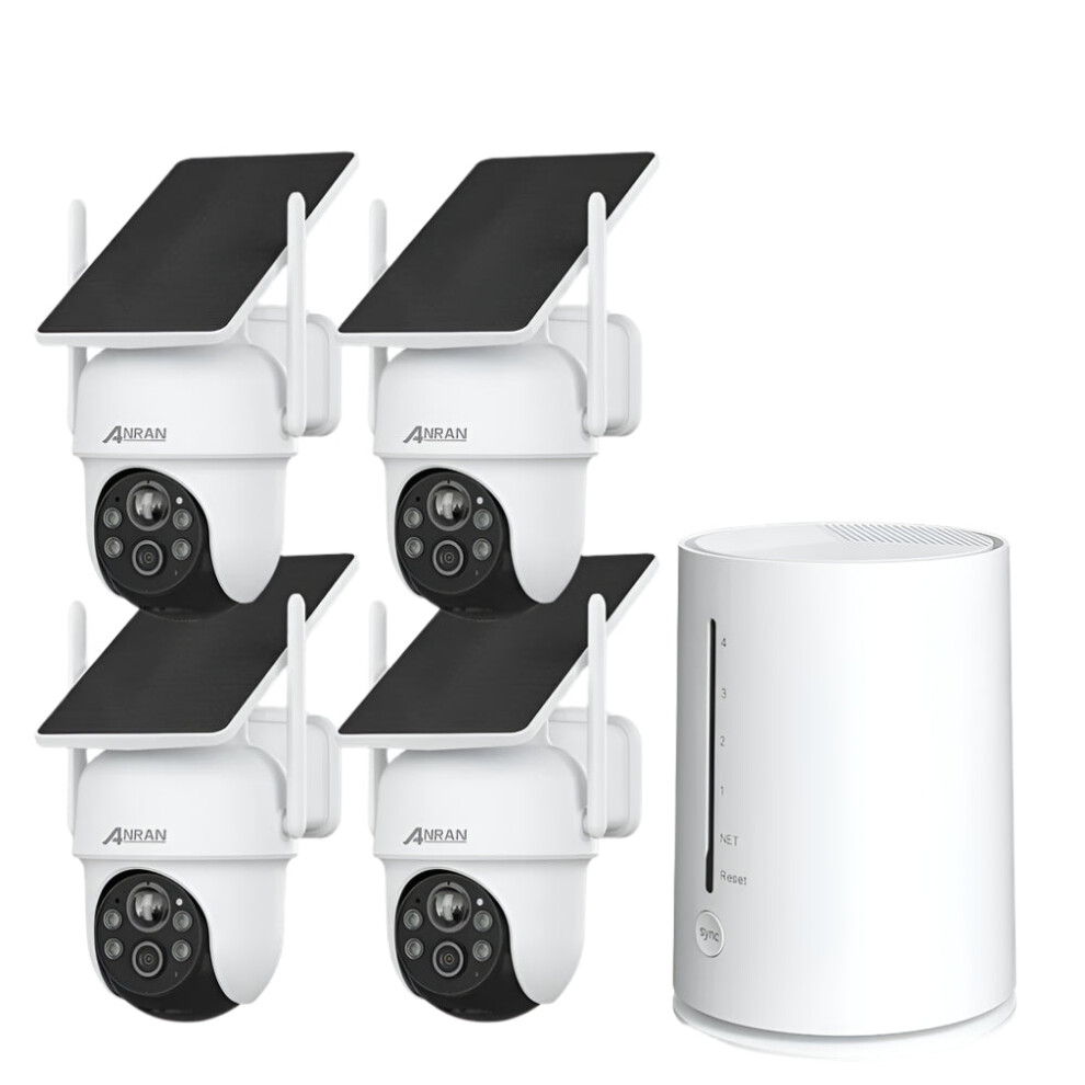 Anran 2K Solar-Powered Wireless Outdoor Security Camera Kit With 360Ã Ptz, Humanoid Detection & Siren Alarm 711181381825
