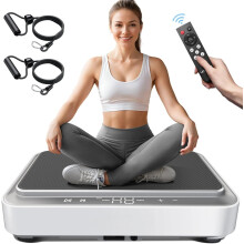 Whole Body Vibration Plate Exercise Machine with Loop Bands & Touch Remote - 330lb Capacity for Muscle Strength at Home