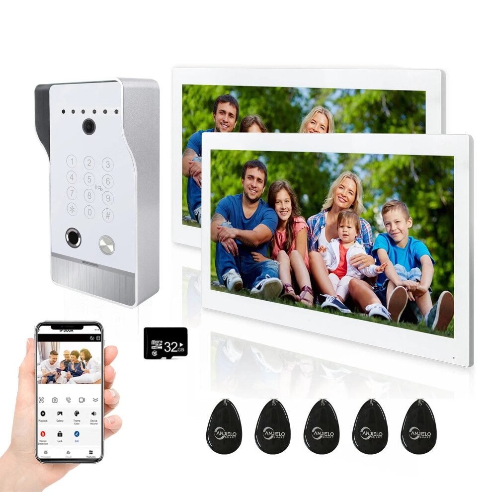 Tuya 7-Inch Touch Screen Video Intercom Doorphone With Wired Doorbell, 1080P Camera, App Control, Password & Fingerprint Access, Card Swipe Monitor 7445038894802