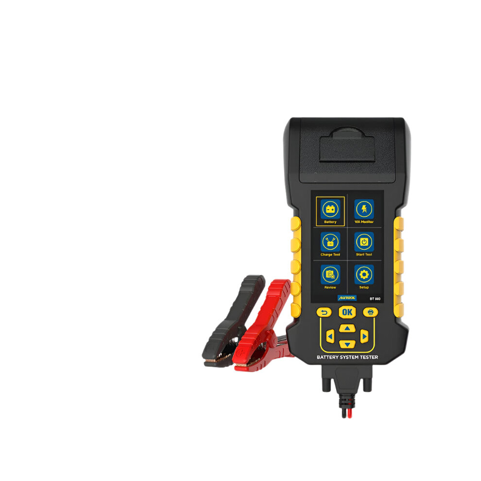 Autool Bt880 Battery Tester With Built-In Printer: Comprehensive 8-30V Monitoring For Cranking, Charging, Start, And Max Load Tests With Data Review Light 7445025266254