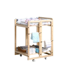4-in-1 Pine Wood Baby Diaper Changing Table with Desk, Chair, Shelf & Pad for Infants and Children