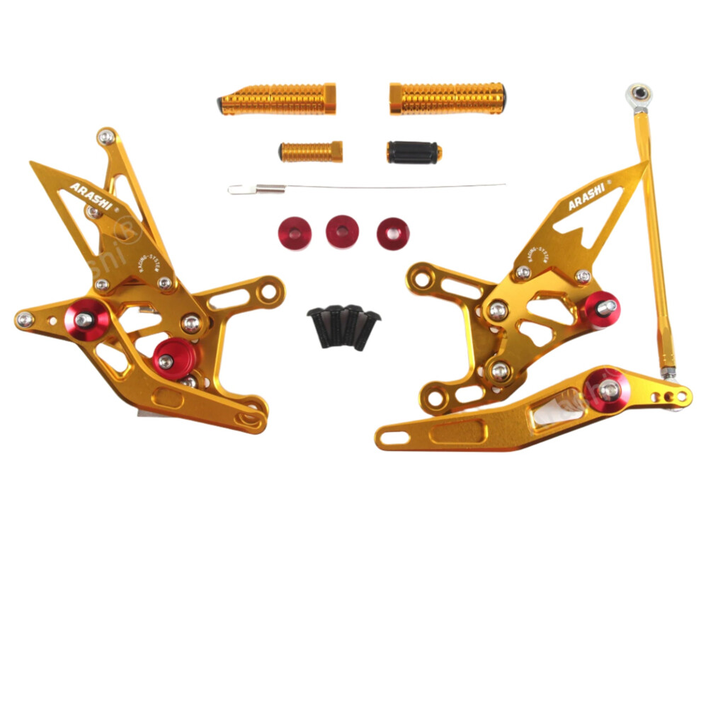 Arashi Cnc Adjustable Footrest & Foot Pegs Rearset For Yamaha Yzf R1 (2005-2022) 744759417046