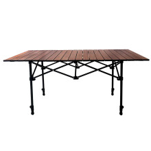 Compact 60cm Adjustable Height Aluminum Folding Camping Table - Portable Roll-Up Design for Outdoor, Garden, and Picnic Use