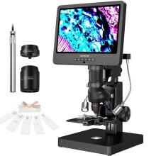 Andonstar 2024 AD269S UHD 2160P HDMI Digital Microscope with Endoscope, 5000x Magnification, 10.1 LCD, 5 Lenses - I for Home Lab Biological Explorati