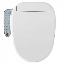Luxury Smart Bidet Toilet Seat with Warm Air Dryer, Heated Water & Soft Close Lid - Elongated Design with Night Light & Dual Wash Functions