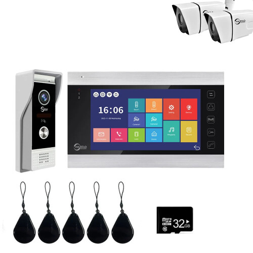 AnjieloSmart 1080p WiFi Video Intercom - 7-Inch Tuya Wireless Remote Control System, Multilanguage Indoor Intercom for Private Homes