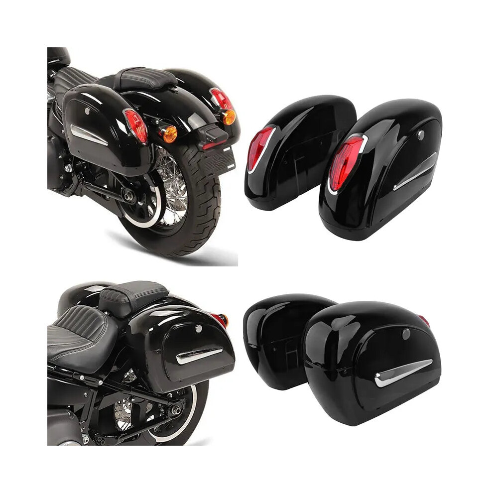 Universal Hard Saddlebags Side Boxes For Harley, Suzuki, Honda, And Yamaha Motorcycles 313046547522