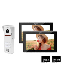 Tuya Smart Home 10-Inch Video Intercom System with Dual 1080p Wired Doorbell Cameras & Full-Touch Monitor