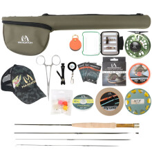 Compact 3WT Fly Fishing Rod Kit: 6ft 7in Lightweight Combo with Reel, Line, and Flies for Small Stream Adventures