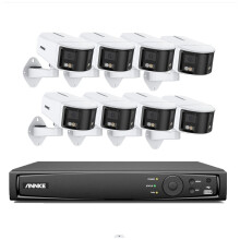 Dual Lens 16CH NVR PoE IP Camera with Full-Color Night Vision & 180Â Outdoor Surveillance - 6MP Security System by ANNKE