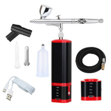 Portable Cordless Airbrush Kit with Replaceable Battery for Barbers, Nail Art, Cake Decorating, Miniature Models, and Leather Craft