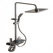 Smart Digital Display Rainfall Shower System with Thermostatic Control and Piano Key Faucet
