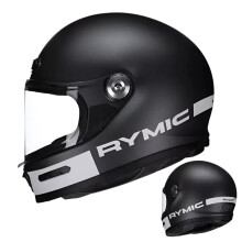 Vintage Full Face Motorcycle Helmet with DOT ECE Certification - Retro Rymic Design, Black Lens for Harley Riders