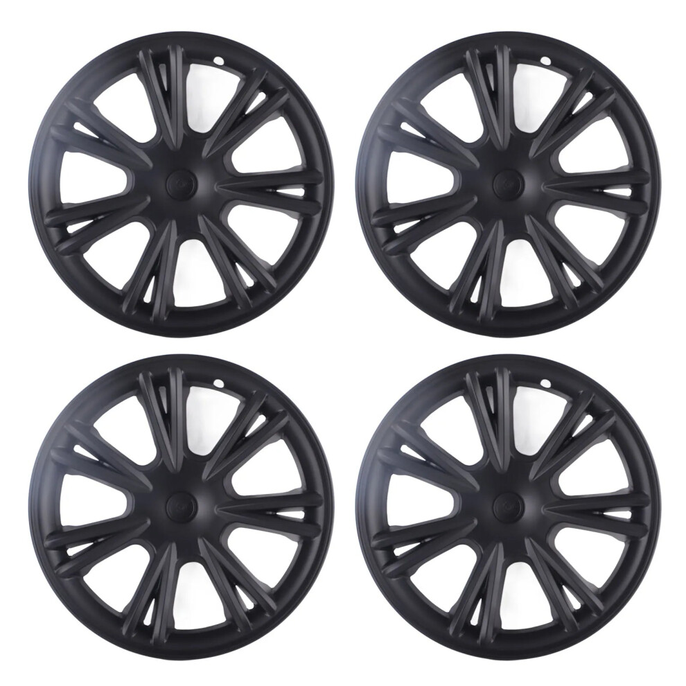 Matte Waterproof Hubcaps - Set Of 4 Wheel Rim Covers For Tesla Model Y (2020-2023) Black 7445022570576