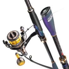 HiStar Waves Fishing Combo: Toray High Carbon Long Casting Rod with Black Mamba or E-Lightweight Metal Spool Spinning Reel Set